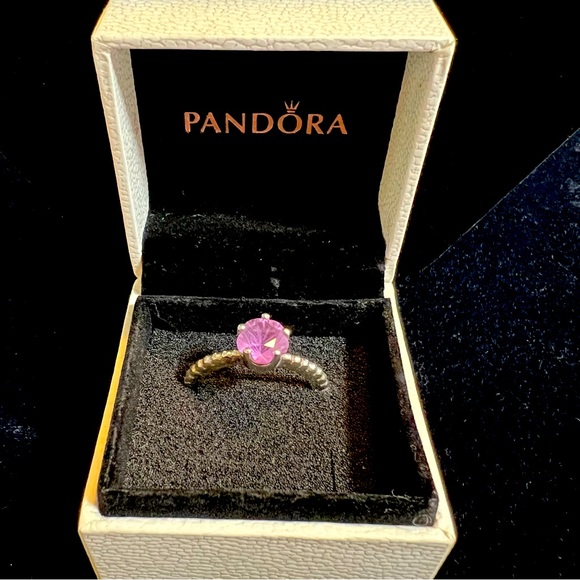 Pandora Jewelry - AUTHENTIC Pandora Sterling 925 Silver Amethyst Gemstone Birthstone Ring w/ Box